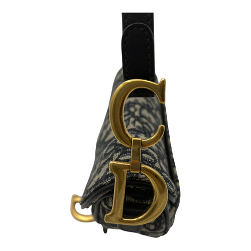 Christian Dior Saddle Mini with Strap Shoulder Bag in Jacquard, Gold hardware_7
