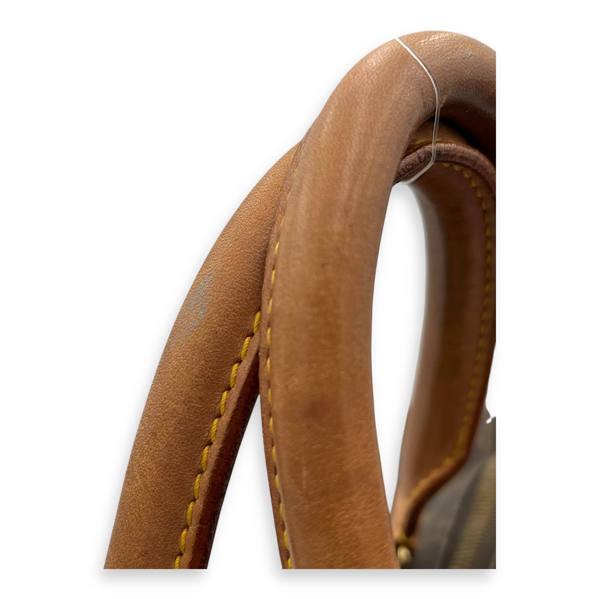 Louis Vuitton Keepall Top Handle Bag 55 Brown in Monogram Coated Canvas, Gold hardware_6