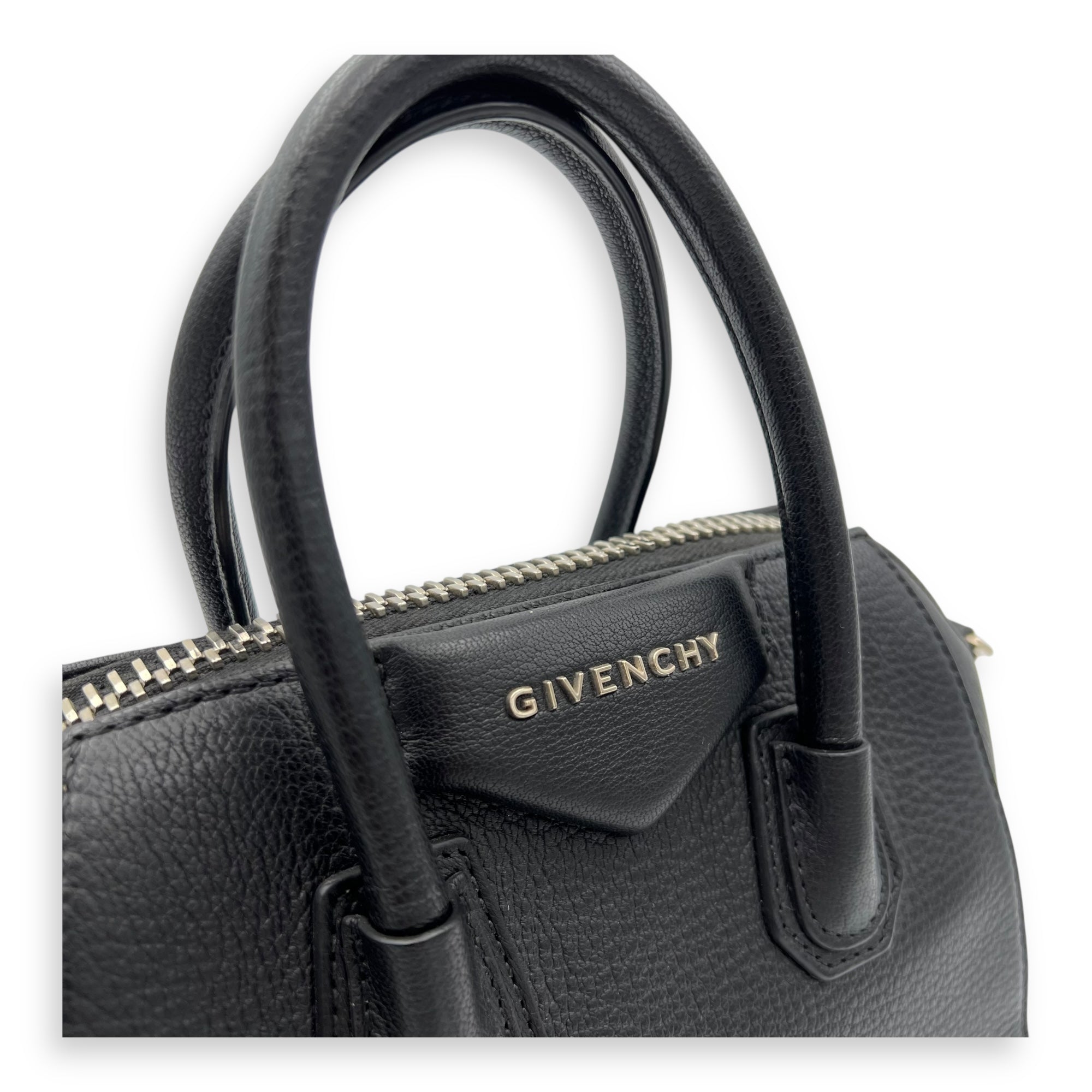 Givenchy Antigona Top Handle Bag Black in Calfskin, Silver hardware_6