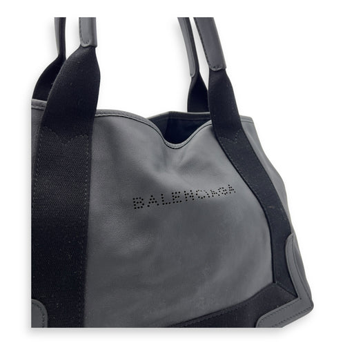 Balenciaga Cabas Tote Bag Black in Calfskin, Silver hardware_6