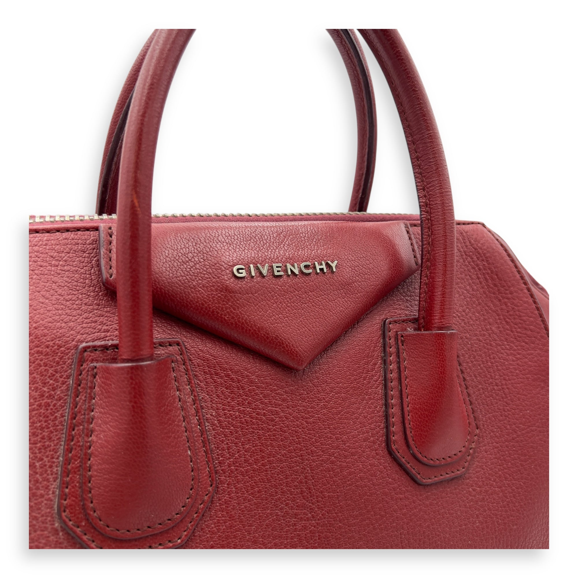 Givenchy Antigona Top Handle Bag Red in Calfskin, Gold hardware_6