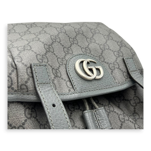 Gucci GG Backpack Grey in Coated Canvas, Gold hardware_6