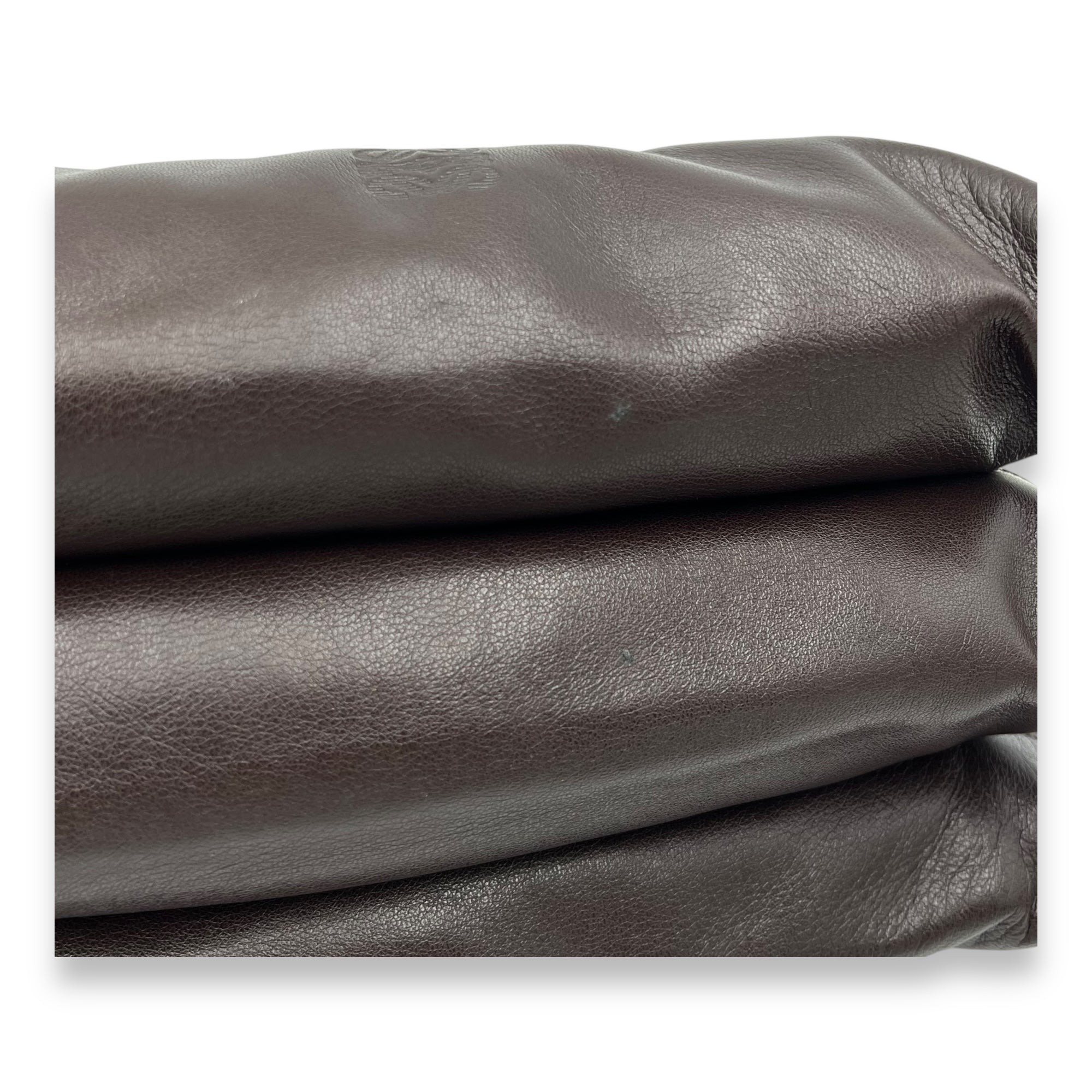 Loewe Logo Shoulder Bag Brown in Lambskin, Gold hardware_6