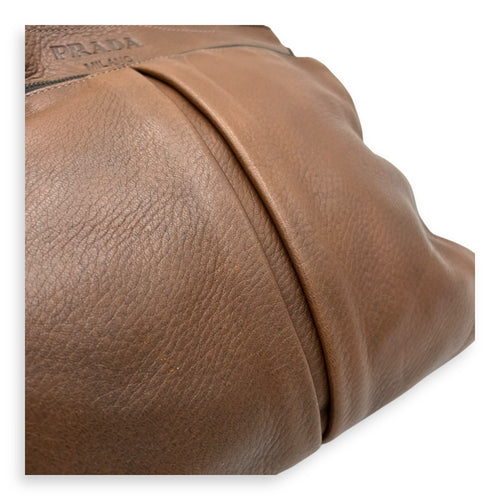 Prada Cervo Crossbody Bag Medium Brown in Calfskin, Silver hardware_6