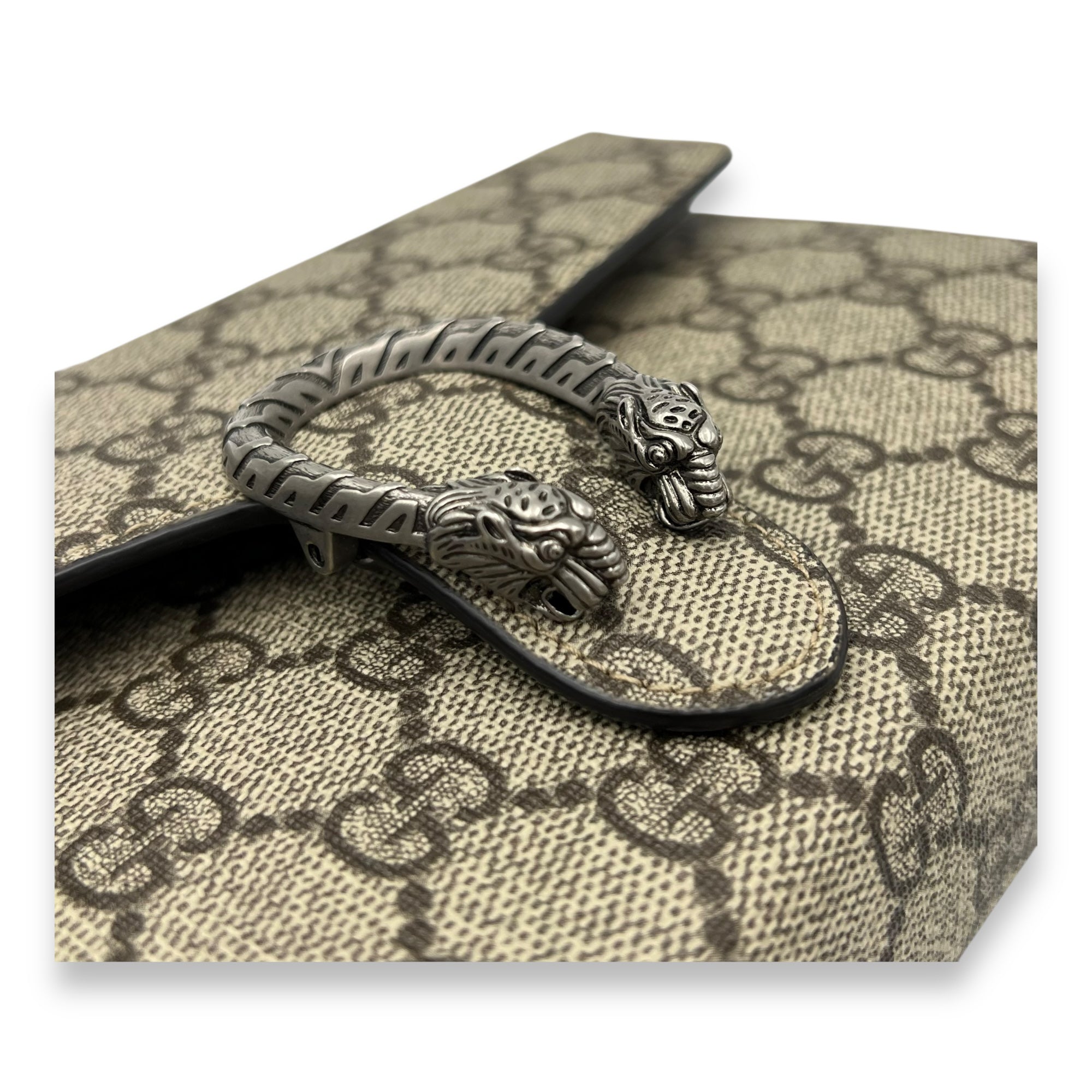 Gucci Dionysus Wallet On Chain Beige in Coated Canvas, Silver hardware_6