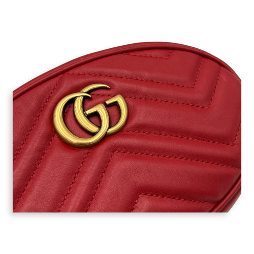 Gucci GG Marmont Belt Bag Red in Calfskin, Gold hardware_6