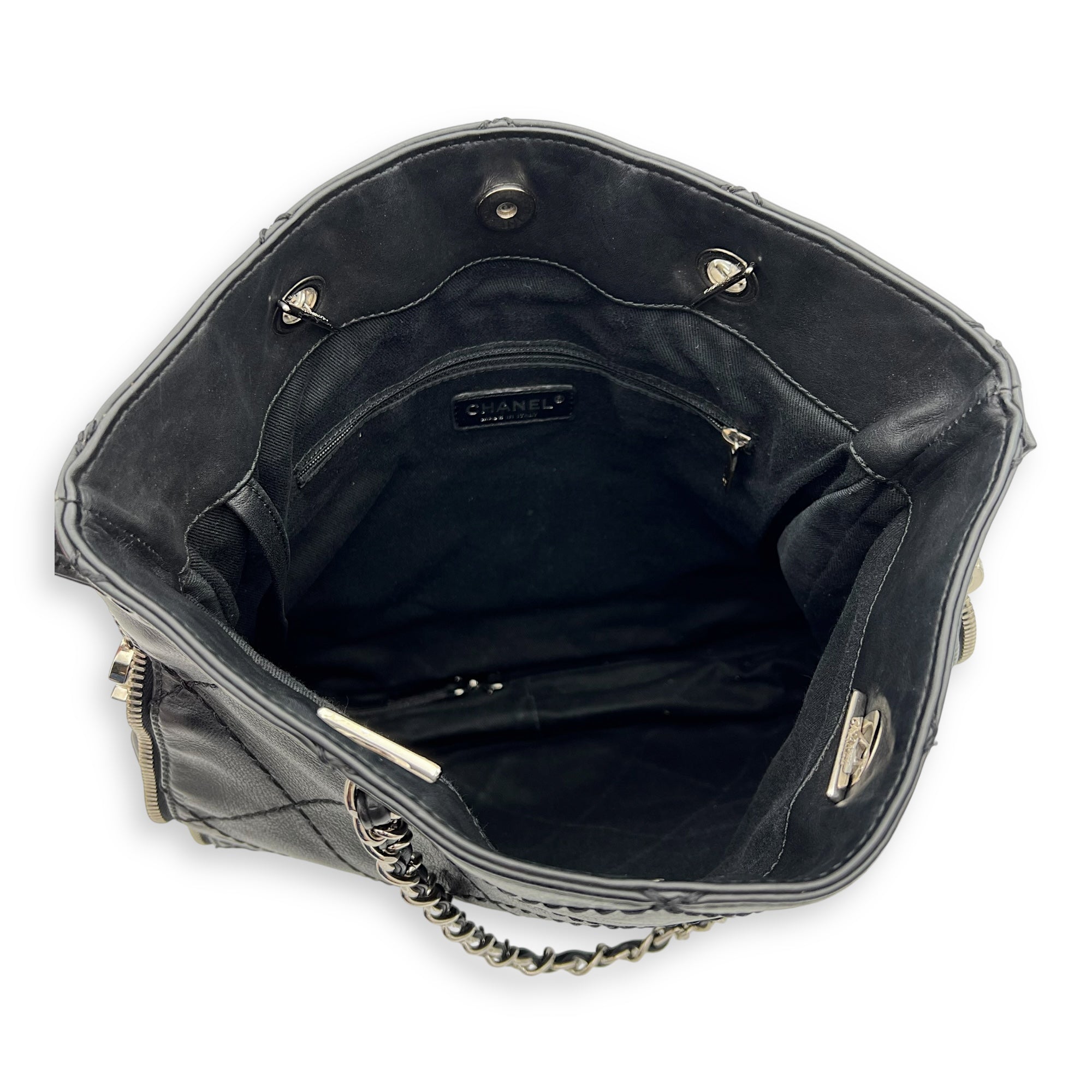 Chanel Wild Stitch Tote Bag Black in Calfskin, Silver hardware_4
