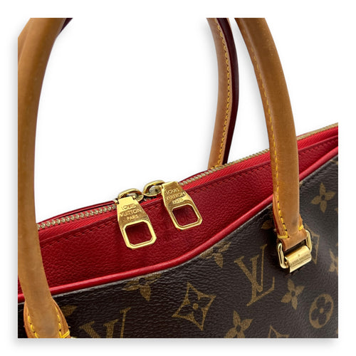 Louis Vuitton Pallas Top Handle Bag Brown in Monogram Coated Canvas, Gold hardware_6