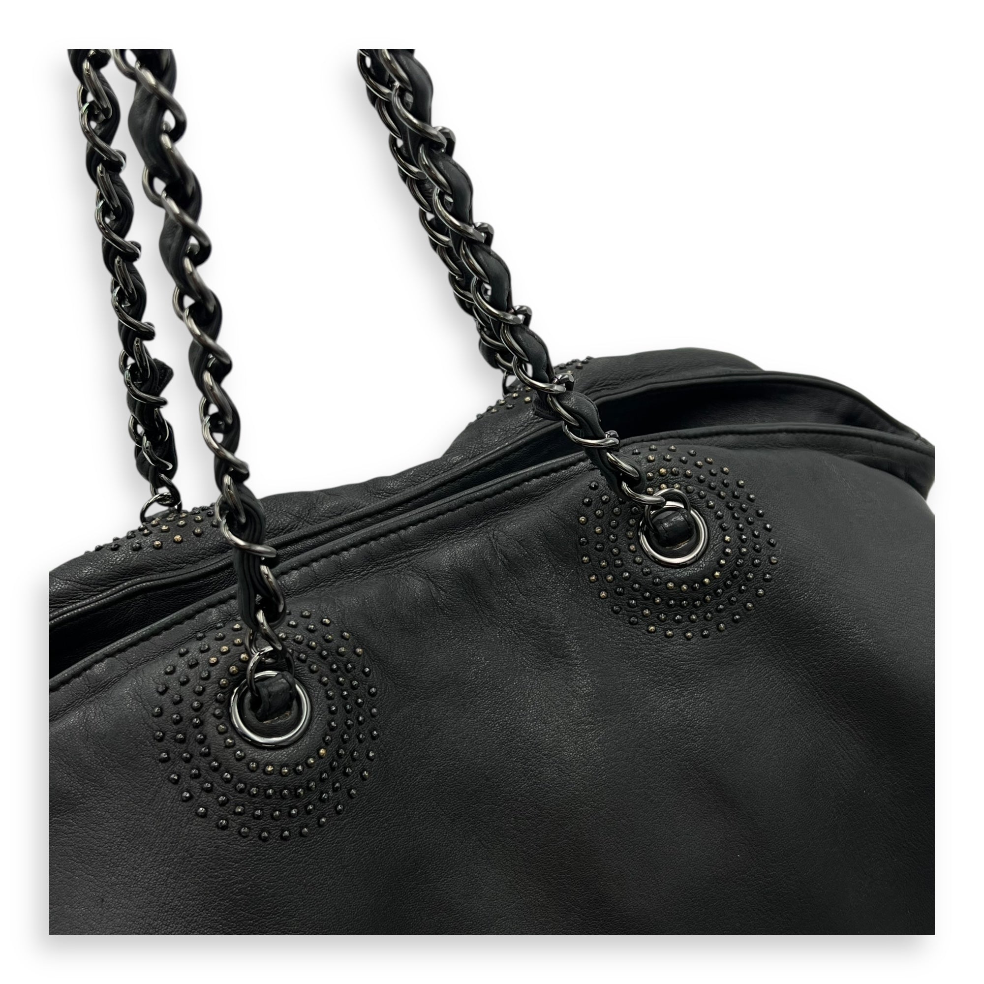Chanel Others Shoulder Bag Black in Calfskin, Silver hardware_6