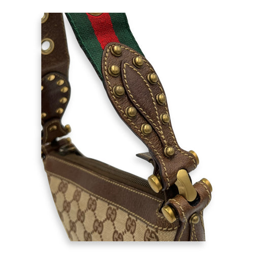 Gucci GG Top Handle Bag Brown in Canvas, Gold hardware_6