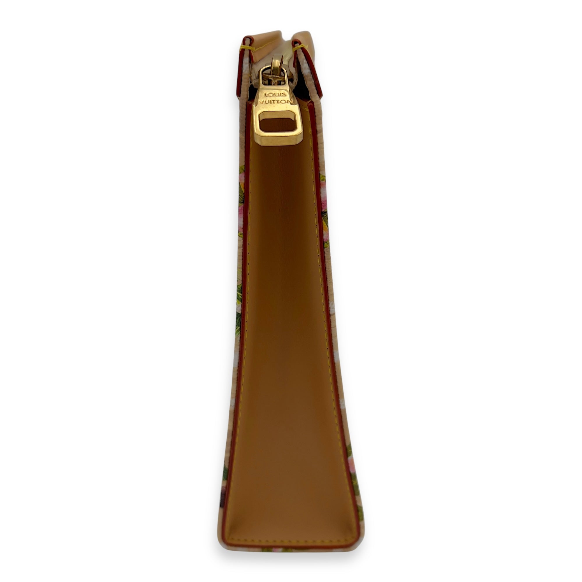 Louis Vuitton Pochette Voyage Pre-Fall 2024 MM Beige Clutch in Coated Canvas, Gold hardware_6
