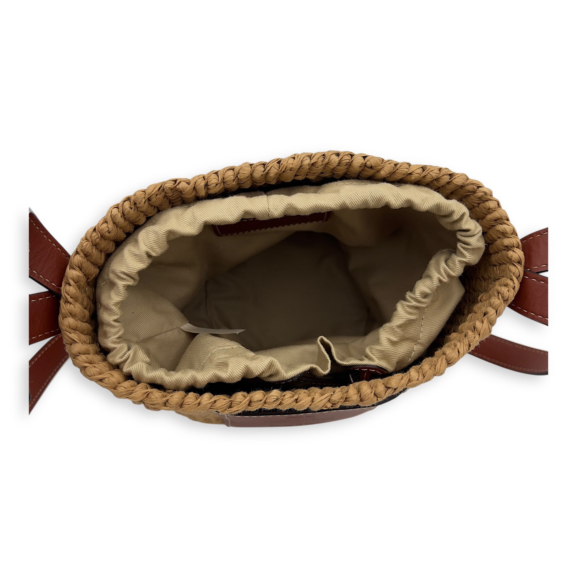 Chloé x Mifuko Crossbody Bag Brown in Raffia, Diamond hardware_6