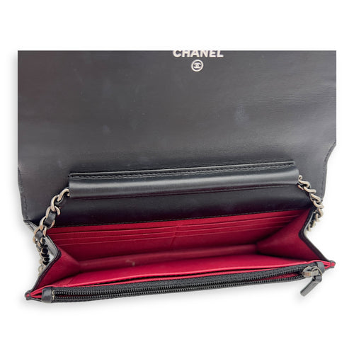 Chanel Gabrielle Wallet On Chain Black in Calfskin, Gold hardware_6