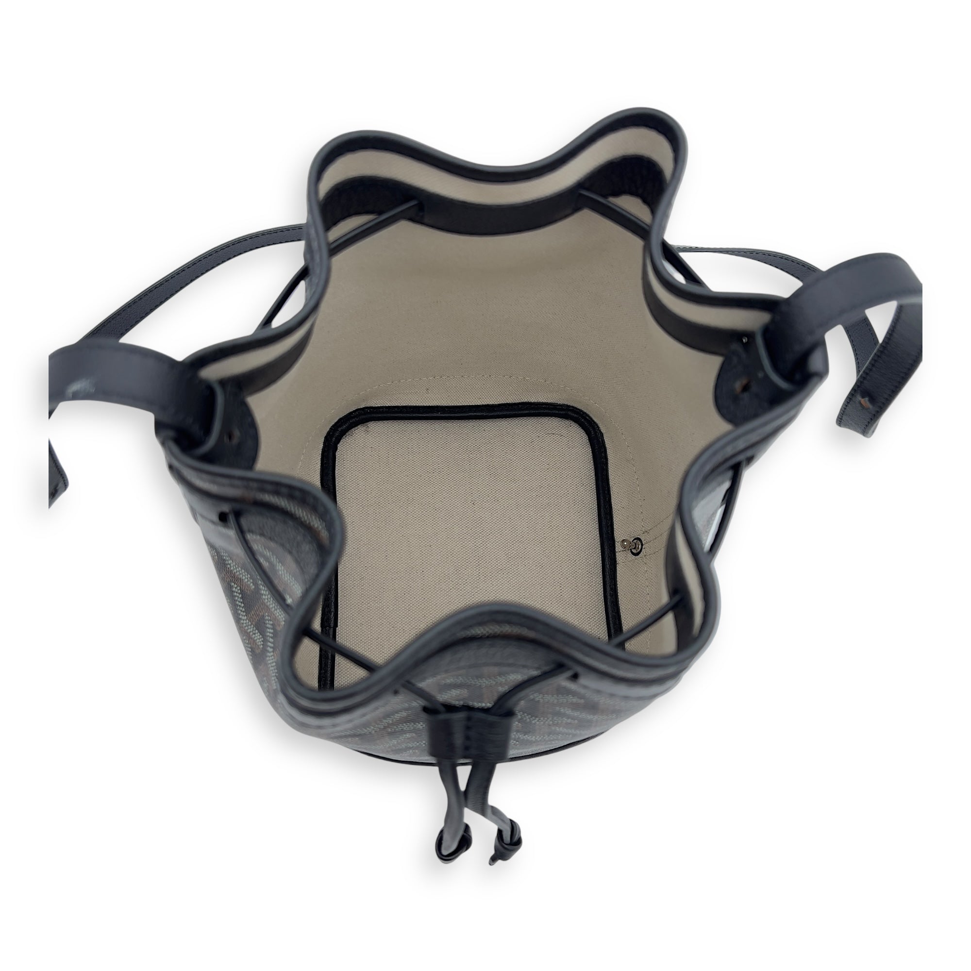 Goyard Flot Bucket Bag Black in Coated Canvas, Silver hardware_4
