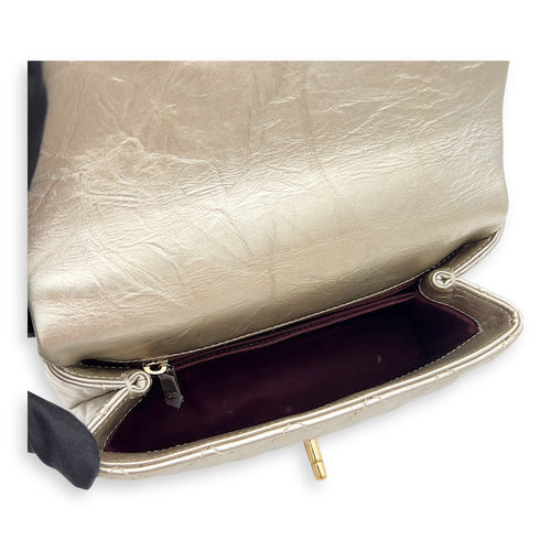 Chanel Coco Small Gold Top Handle Bag in Calfskin, Gold hardware_6