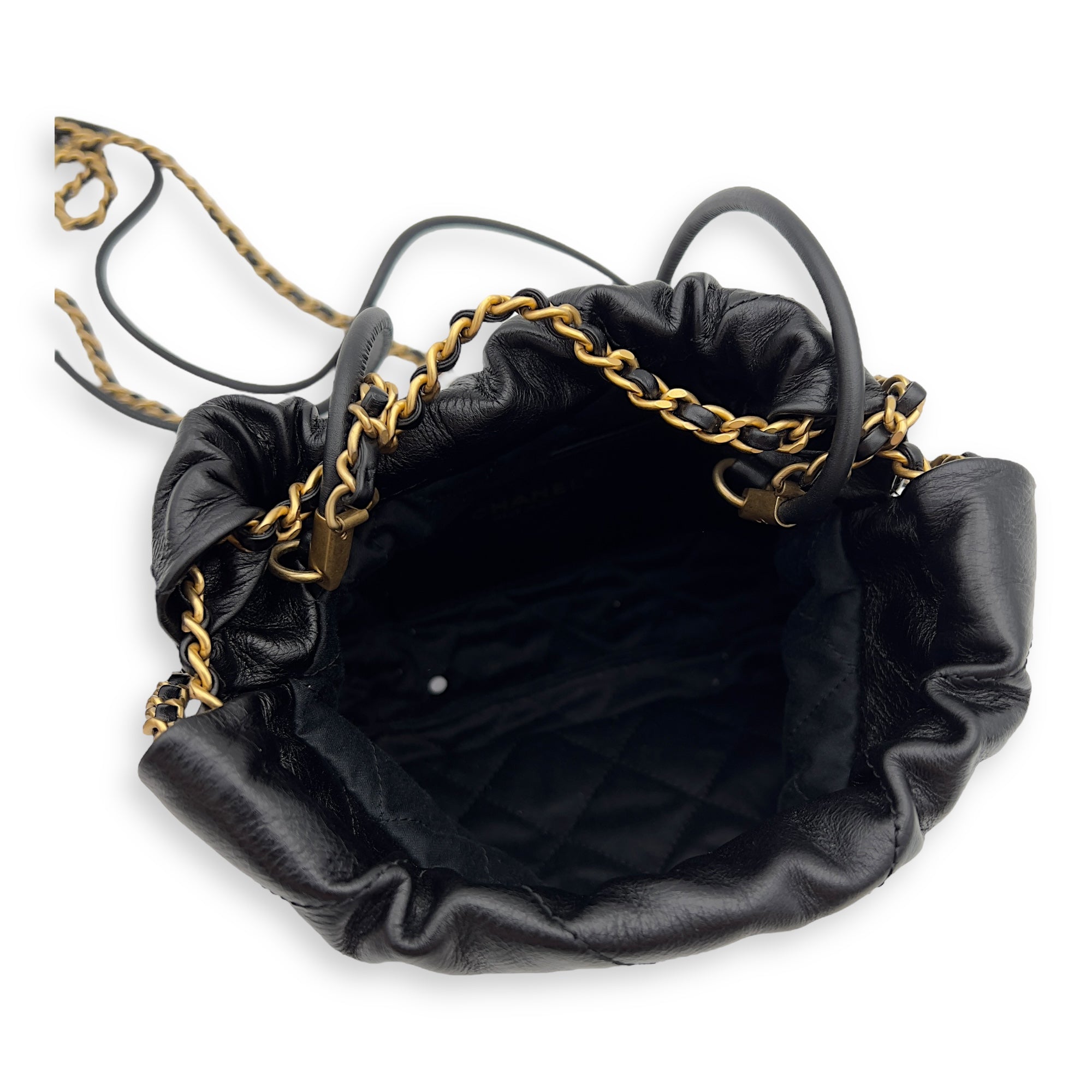 Chanel 22 Tote Crossbody Bag Mini Pearl in Calfskin, Gold hardware_6
