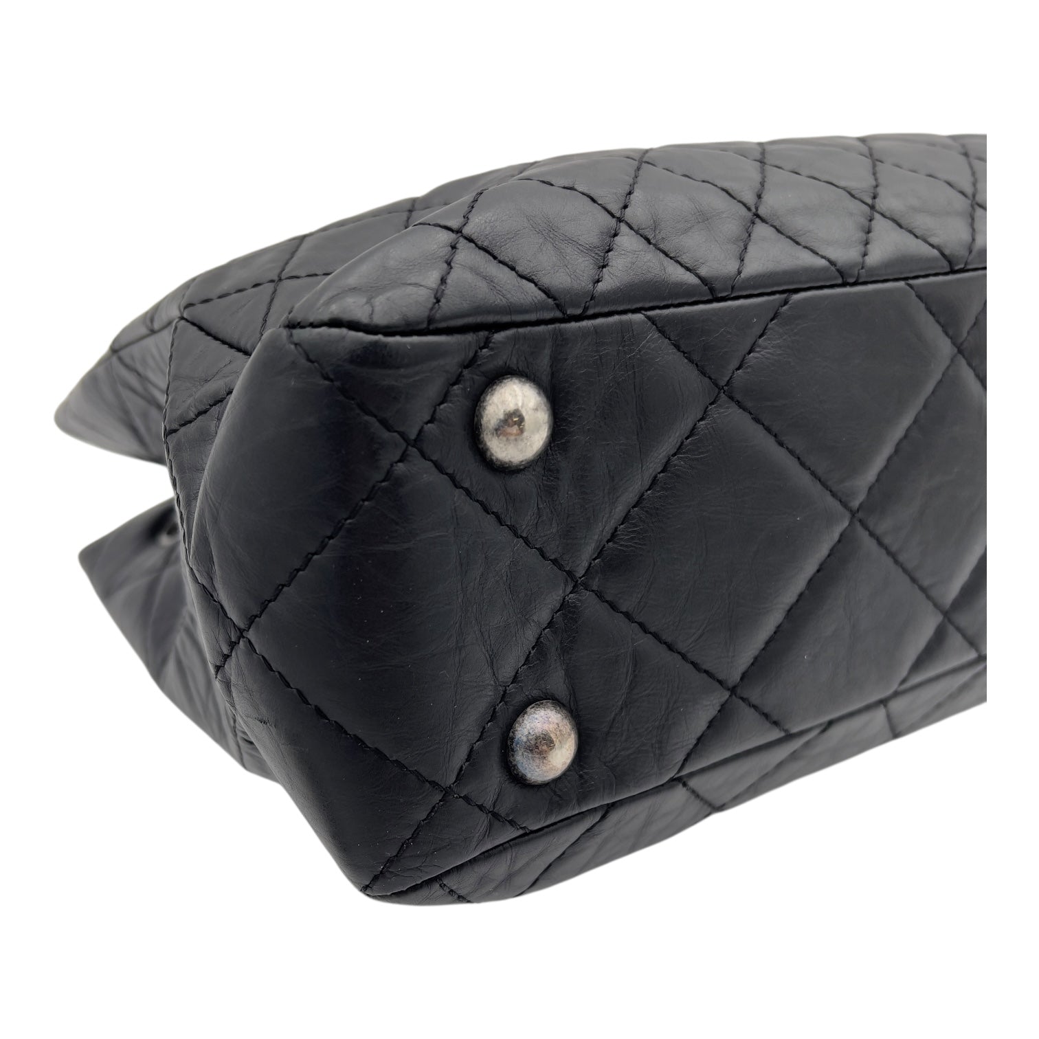 Chanel 2.55 Shoulder Bag Black in Calfskin, Ruthenium hardware_7
