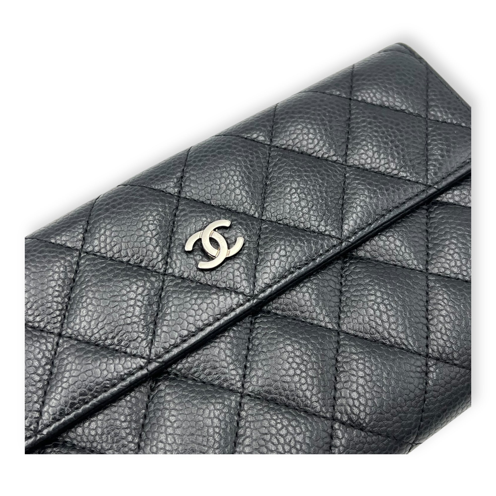 Chanel CC Wallet Black in Caviar Leather, Silver hardware_6