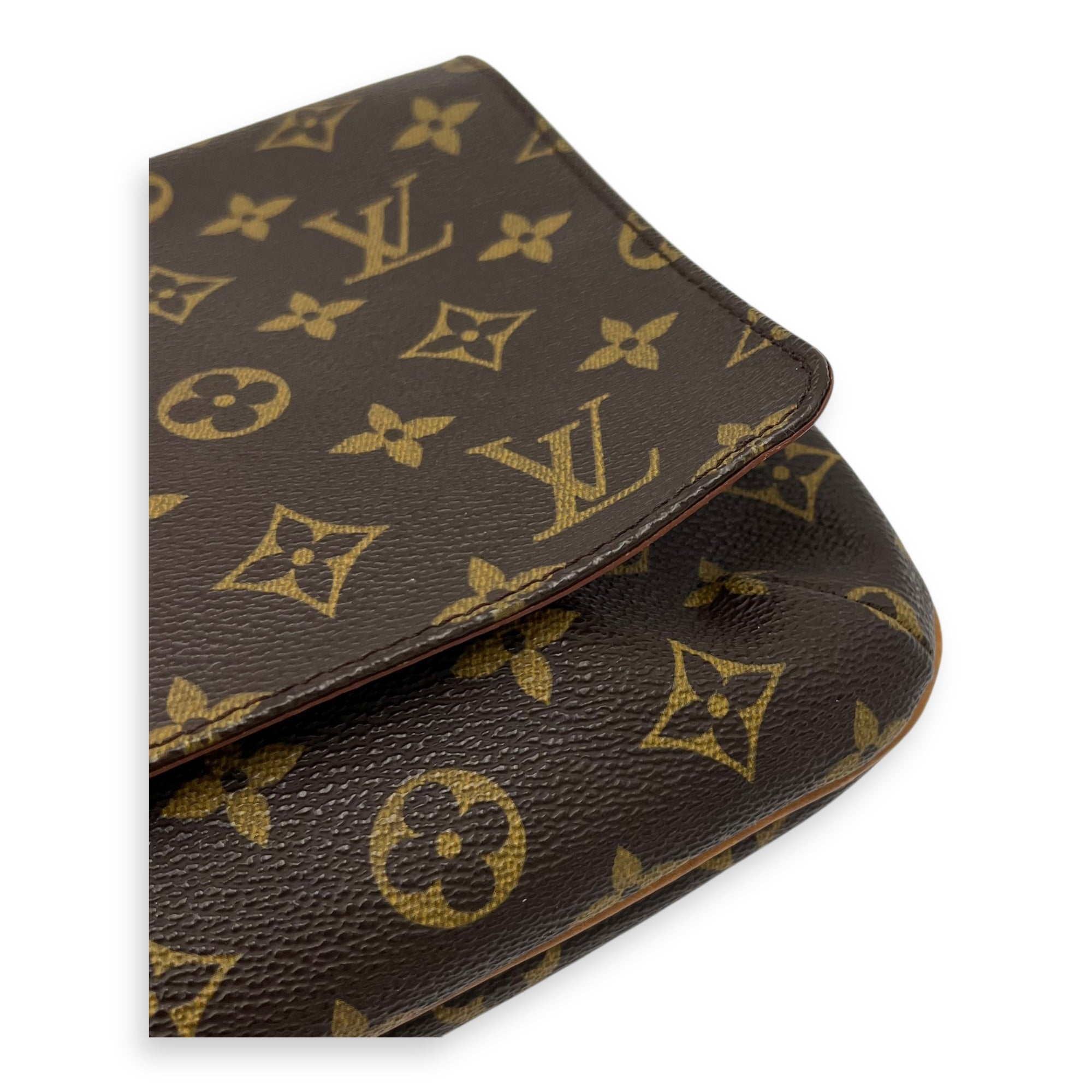 Louis Vuitton Musette Tango Shoulder Bag Brown in Monogram Coated Canvas, Gold hardware_6