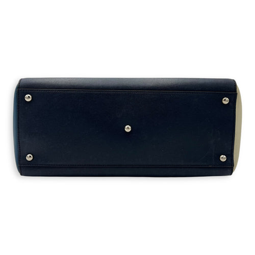 Fendi 2Jours Top Handle Bag Blue in Calfskin, Silver hardware_5