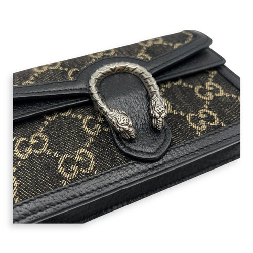 Gucci Dionysus Super Mini Black Crossbody Bag in Canvas, Silver hardware_6