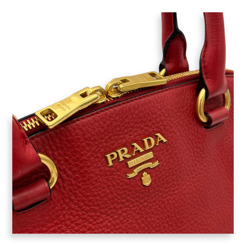 Prada Vitello Daino Medium Red Crossbody Bag in Calfskin, Gold hardware_6