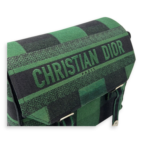 Christian Dior Camp Crossbody Bag Green in Canvas, Silver hardware_6