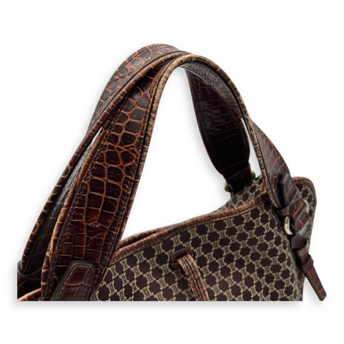 Celine Bittersweet Brown Tote Bag in Canvas, Gold hardware_6