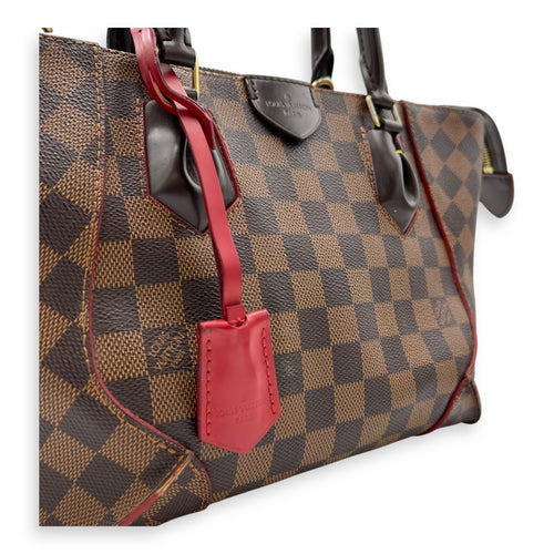 Louis Vuitton Caissa Top Handle Bag Brown in Coated Canvas, Gold hardware_6