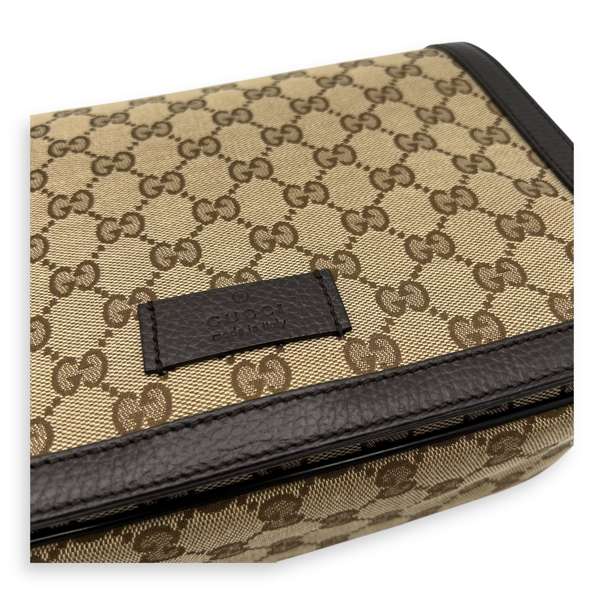 Gucci GG Supreme Small Brown Messenger in Canvas, Silver hardware_6