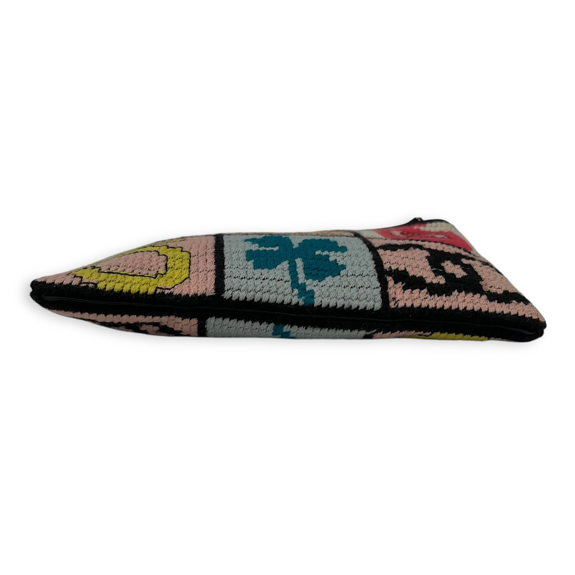 Chanel Patchwork Clutch Multi-colour in Knit, Gold hardware_5