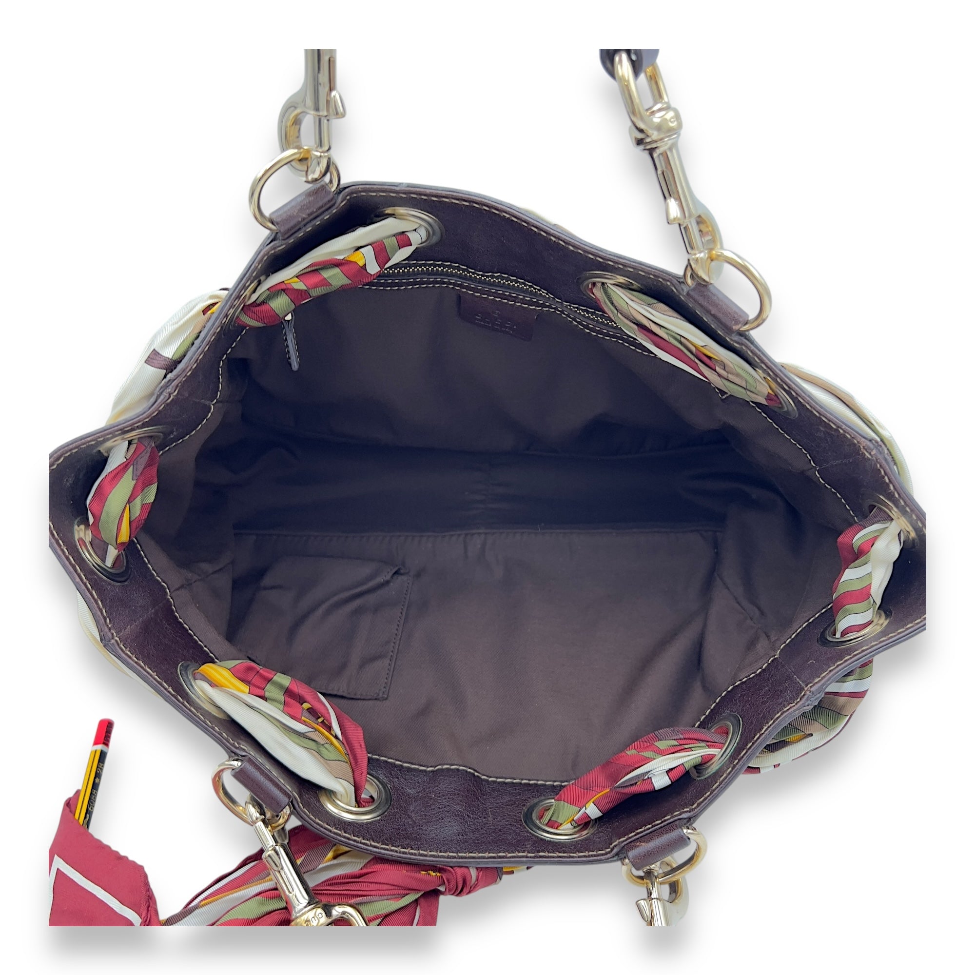 Gucci GG Brown Tote Bag in Canvas, Light Gold hardware_6