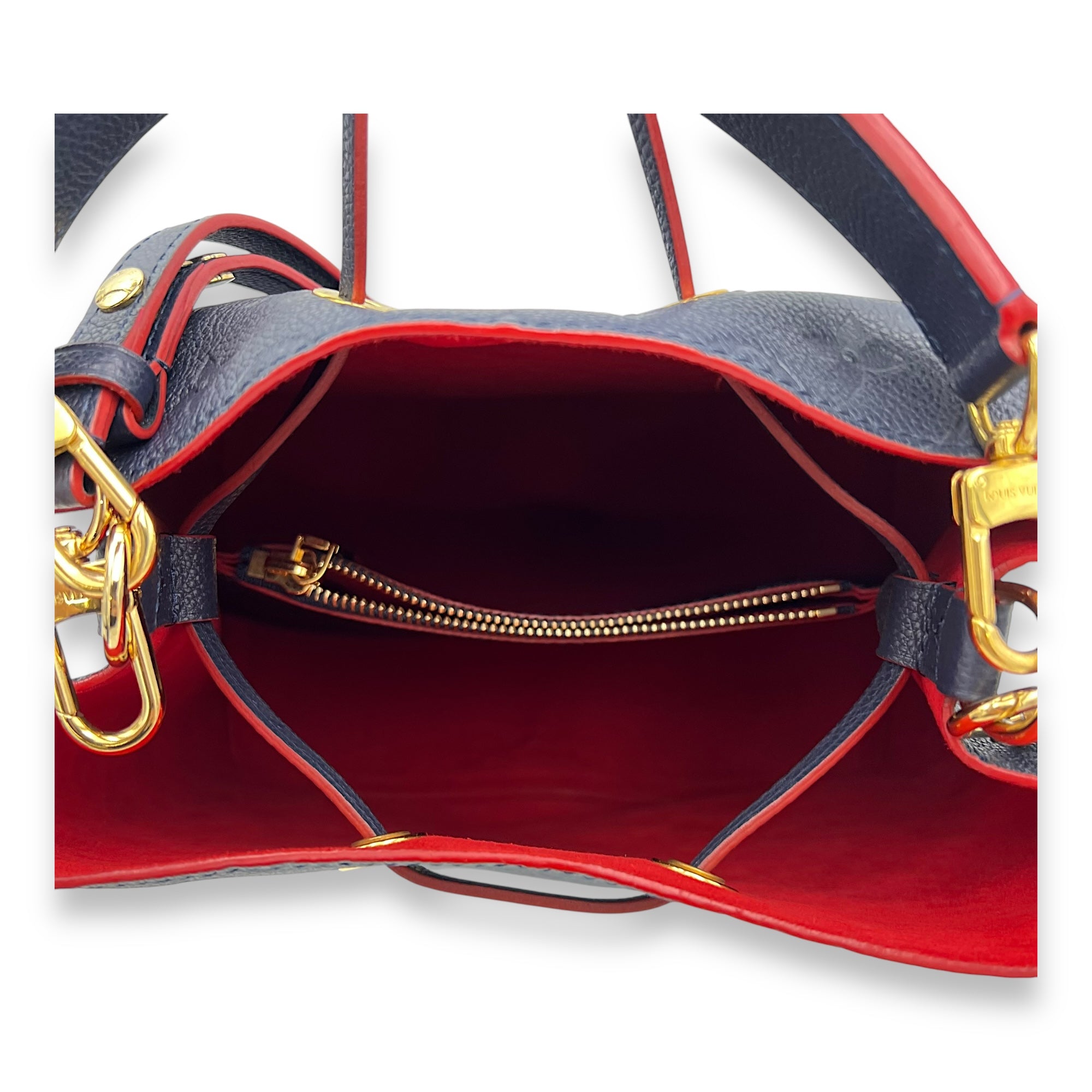 Louis Vuitton NeoNoe MM Blue Bucket Bag in Empreinte Leather, Gold hardware_6