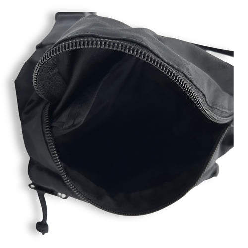 Balenciaga Logo Belt Bag Black in Canvas, Silver hardware_6