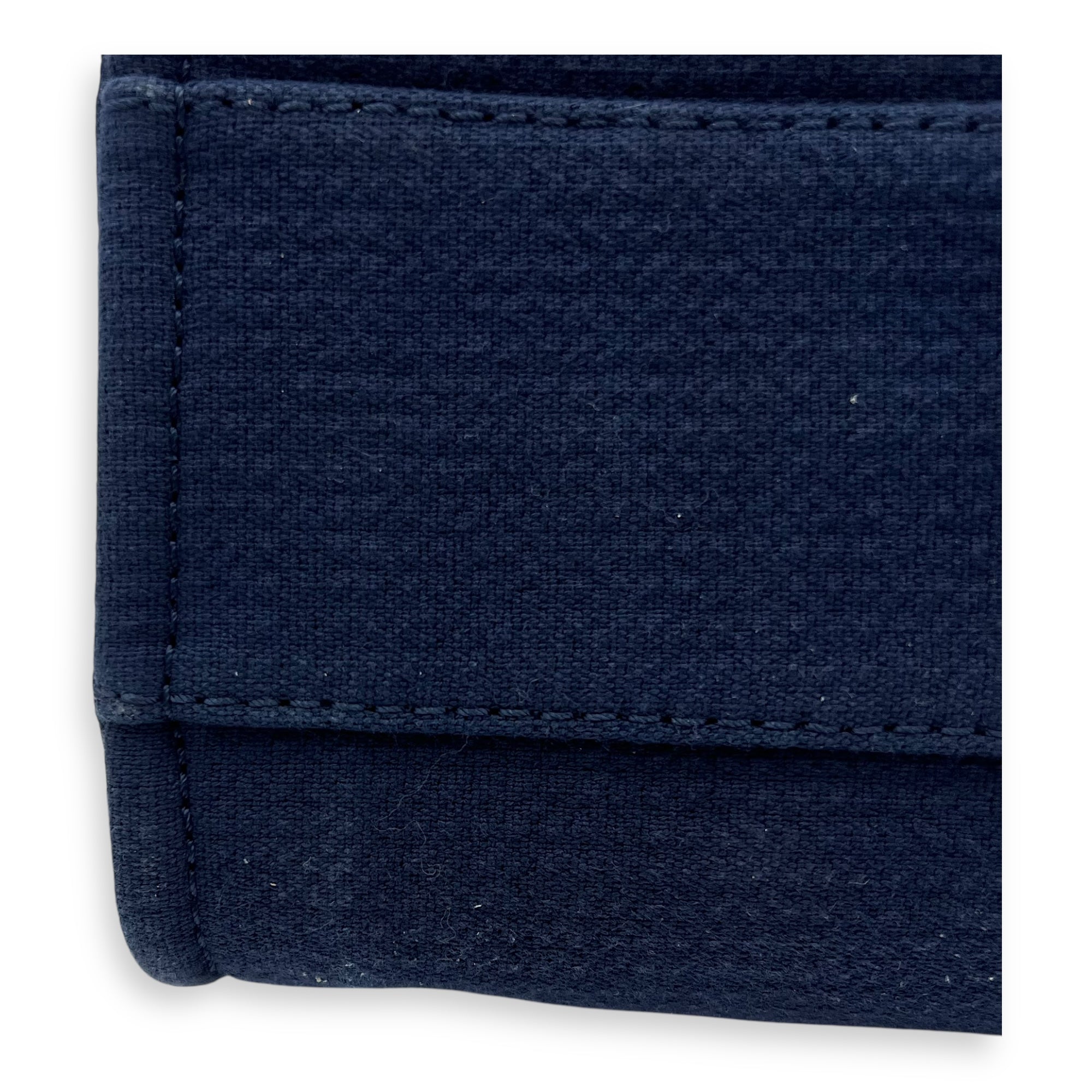 Chanel Deauville Small Blue Tote Bag in Canvas, Silver hardware_6