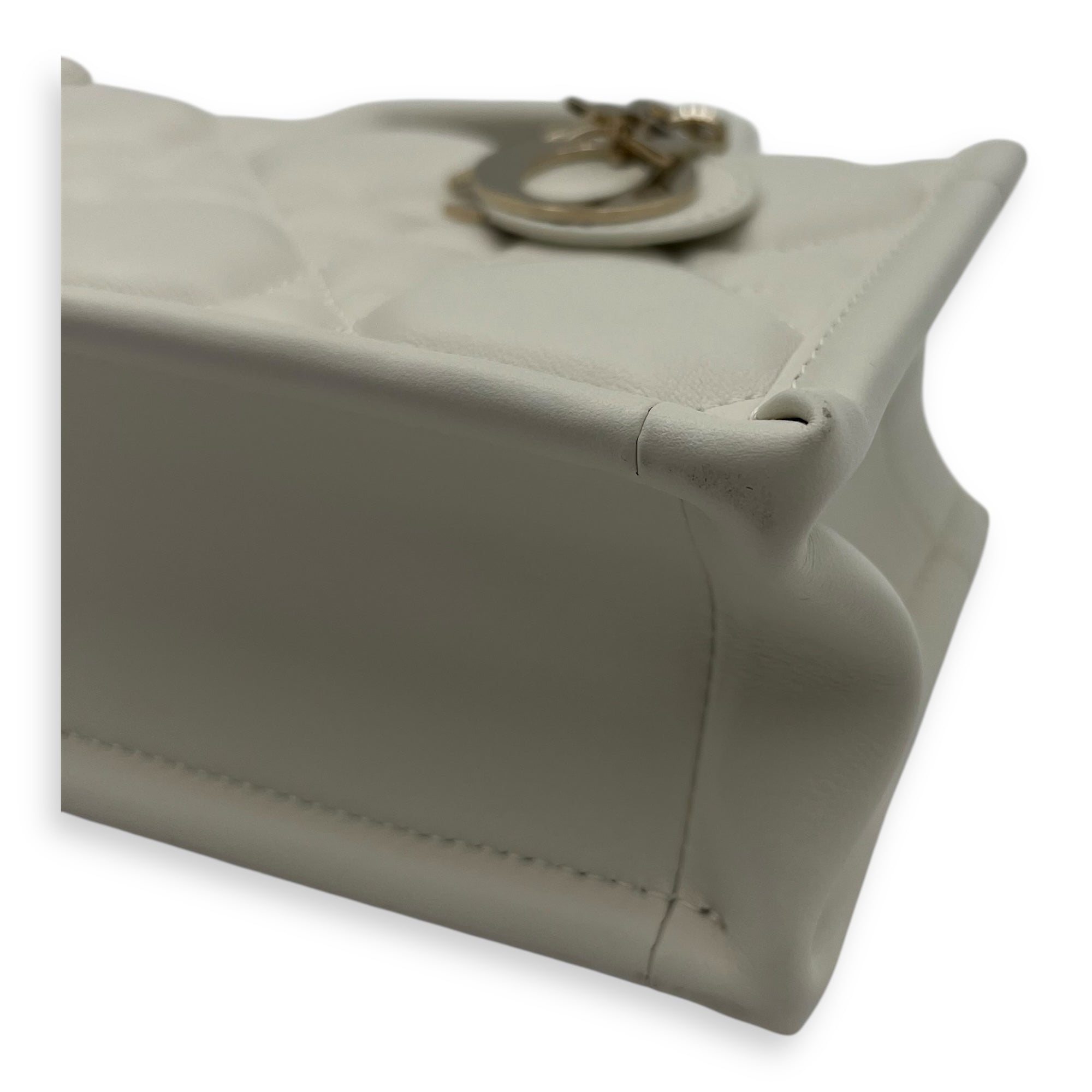 Christian Dior Book Tote Mini Latte Macrocannage Tote Bag in Calfskin, Gold hardware_7