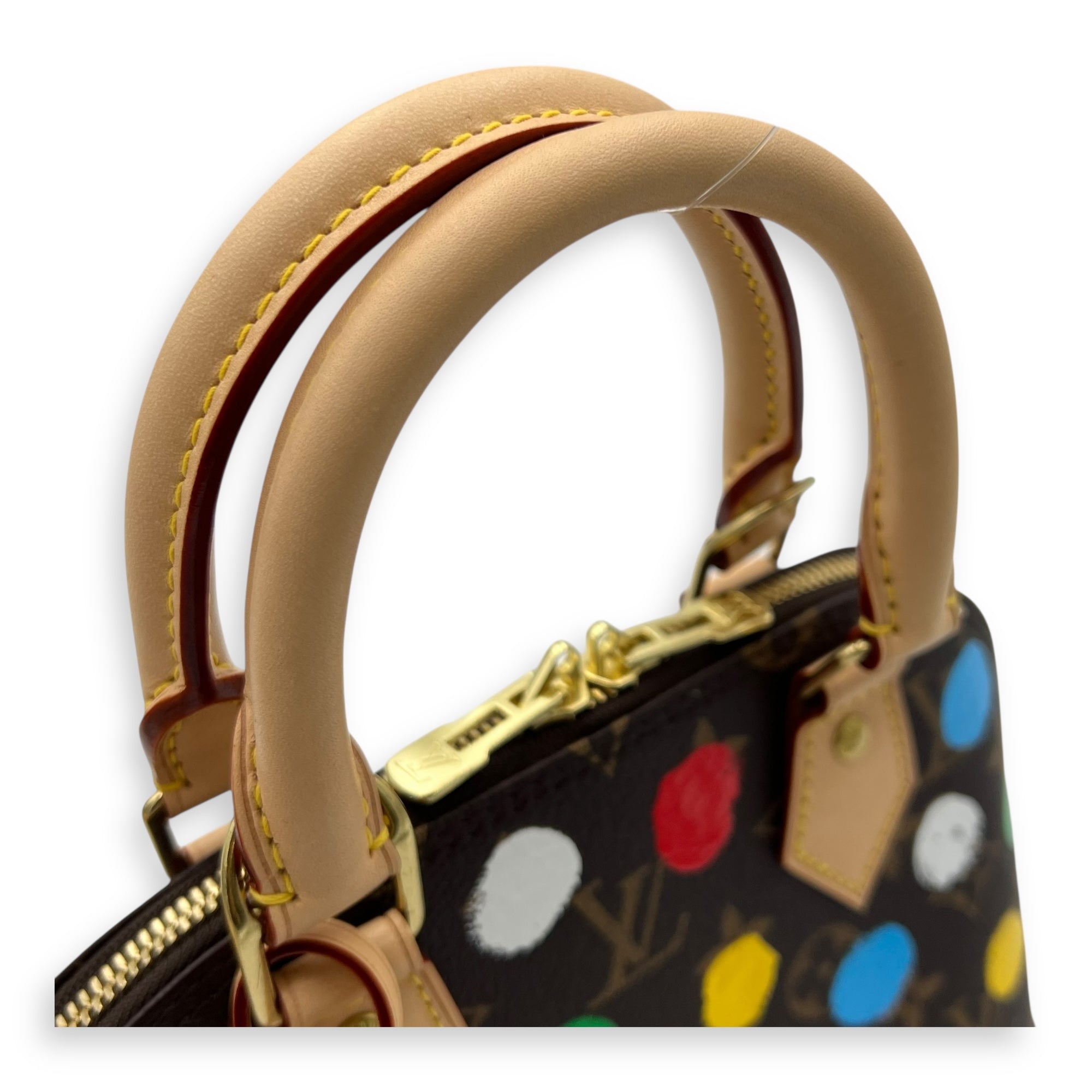 Louis Vuitton Alma BB Brown Top Handle Bag in Monogram Coated Canvas, Gold hardware_6