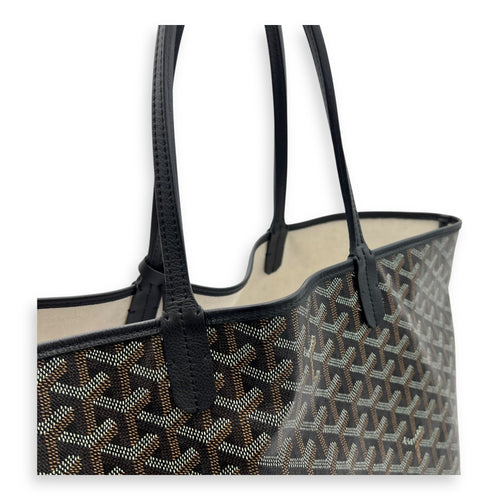 Goyard Saint Louis Tote Bag PM Black in Coated Canvas, Silver hardware_6
