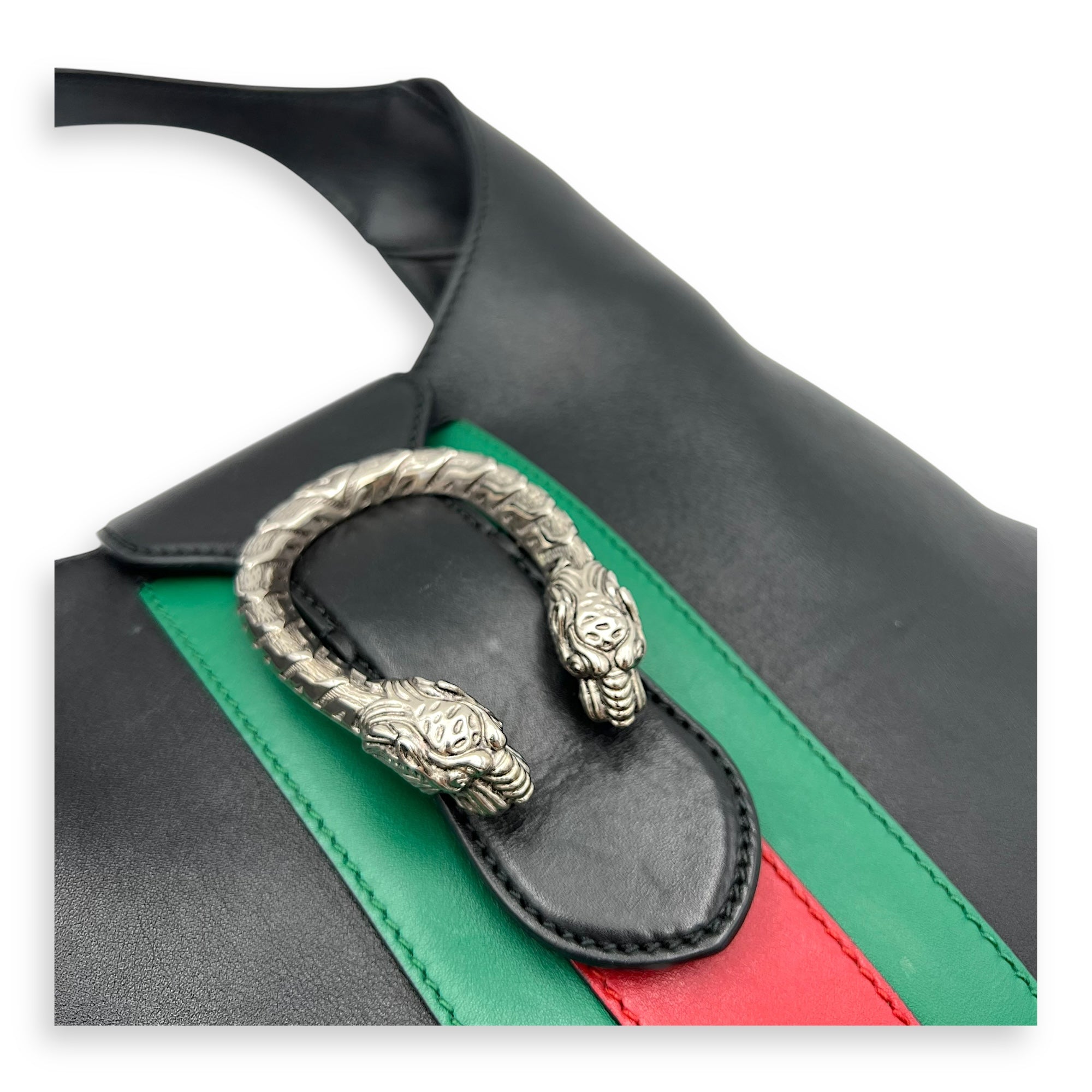 Gucci Dionysus Shoulder Bag Black in Calfskin, Silver hardware_6