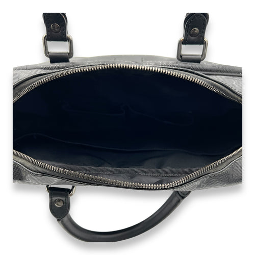 Gucci GG Top Handle Bag Black in Coated Canvas, Silver hardware_6
