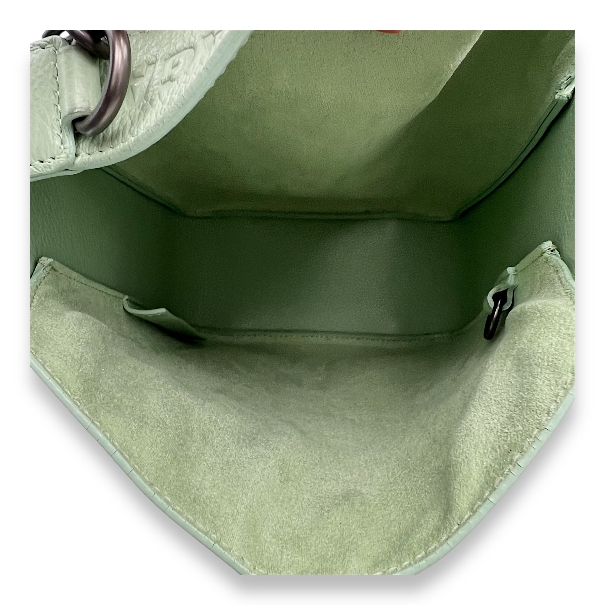Balenciaga Tool Mint Green Crossbody Bag in Calfskin, Gunmetal hardware_6