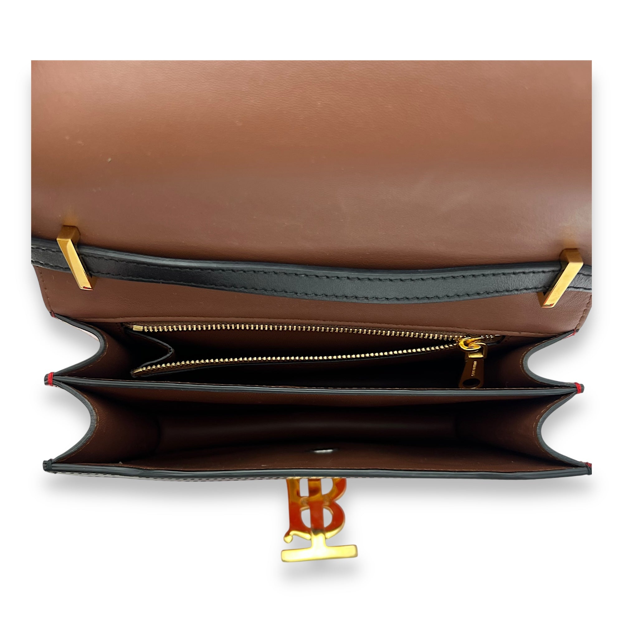 Burberry  TB Red Crossbody Bag in Calfskin, Gold hardware_8