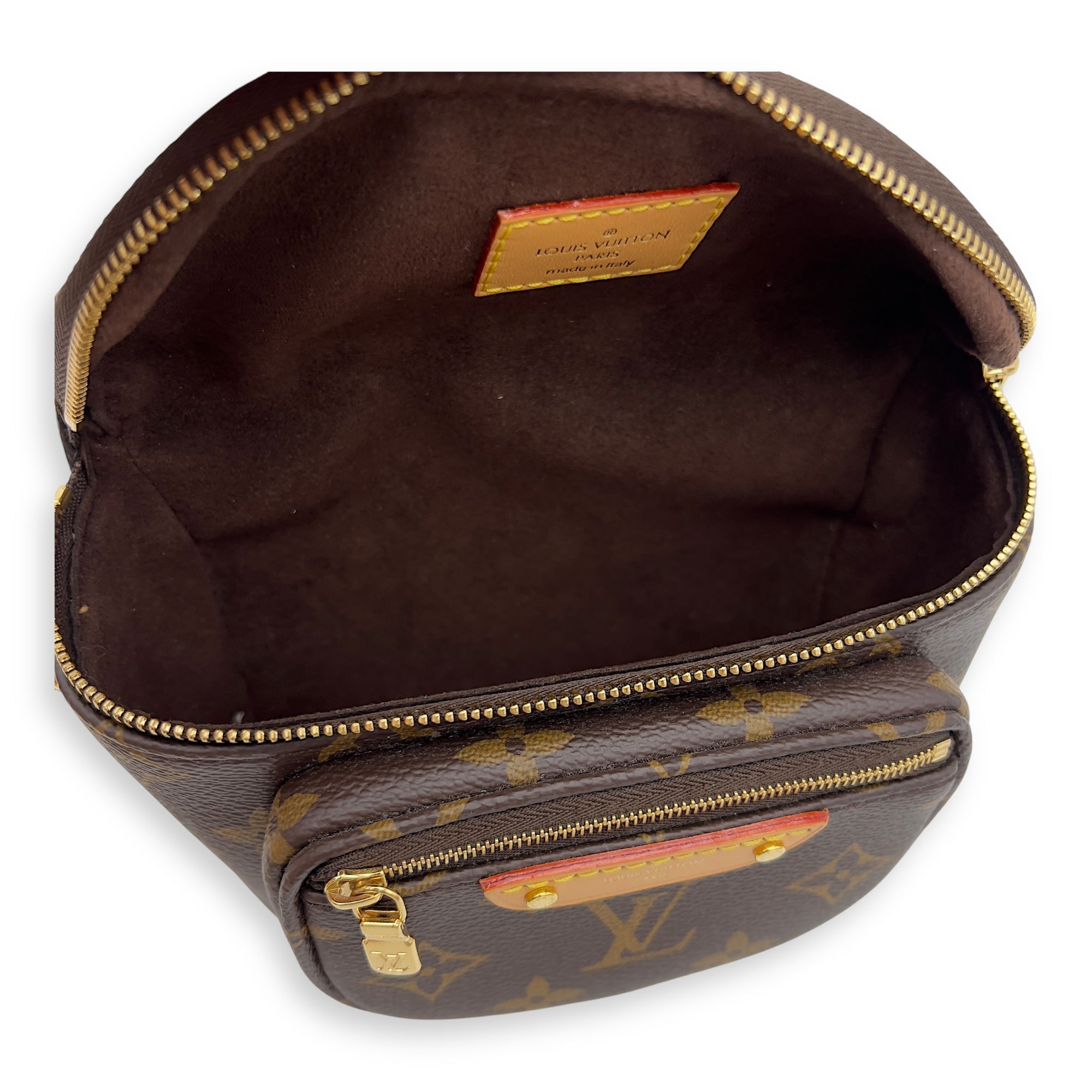Louis Vuitton BumBag Mini Brown Belt Bag in Coated Canvas, Gold hardware_4