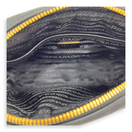 Prada Gaufre Camera Black Crossbody Bag in Lambskin, Gold hardware_8