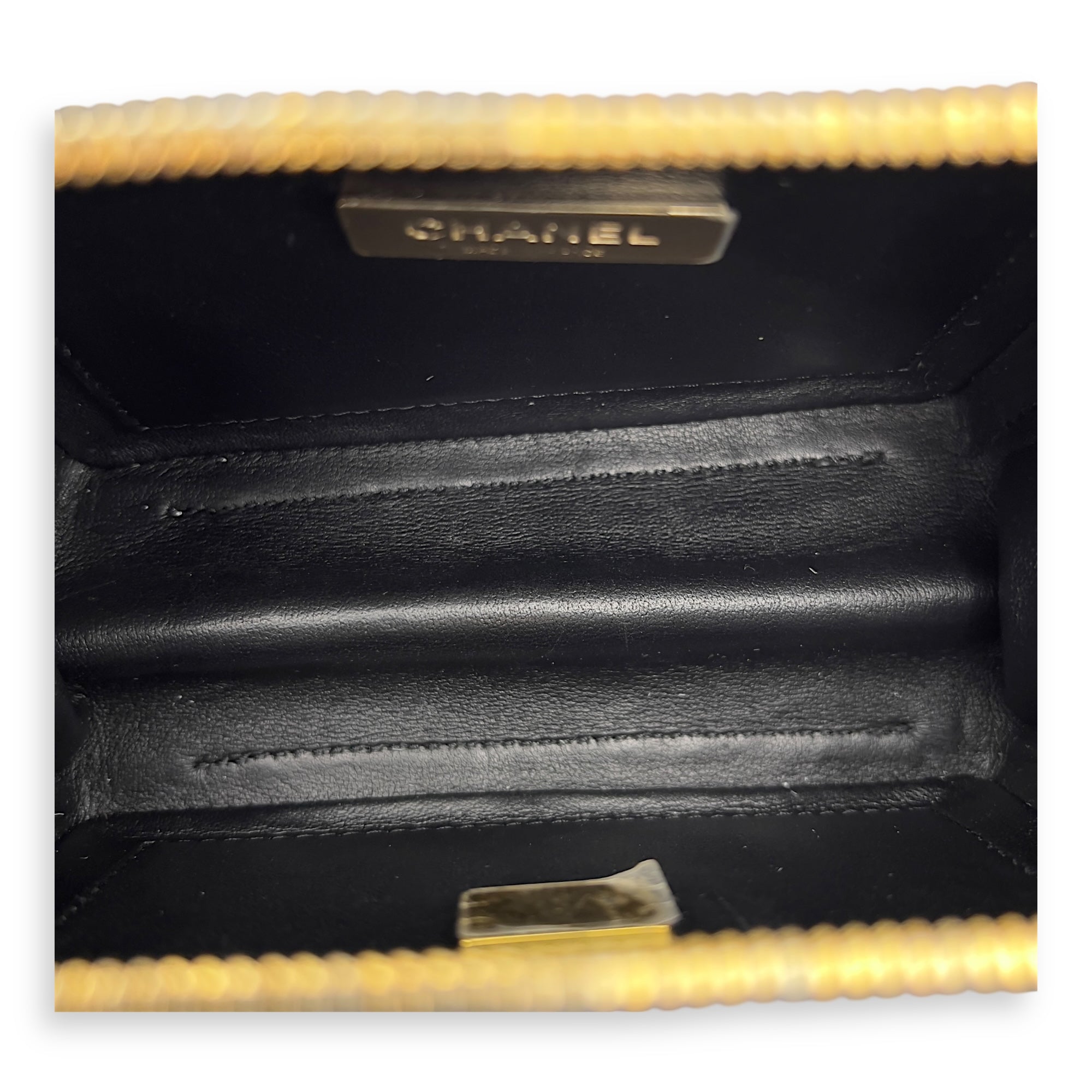 Chanel CC Black Top Handle Bag in Calfskin, Gold hardware_8
