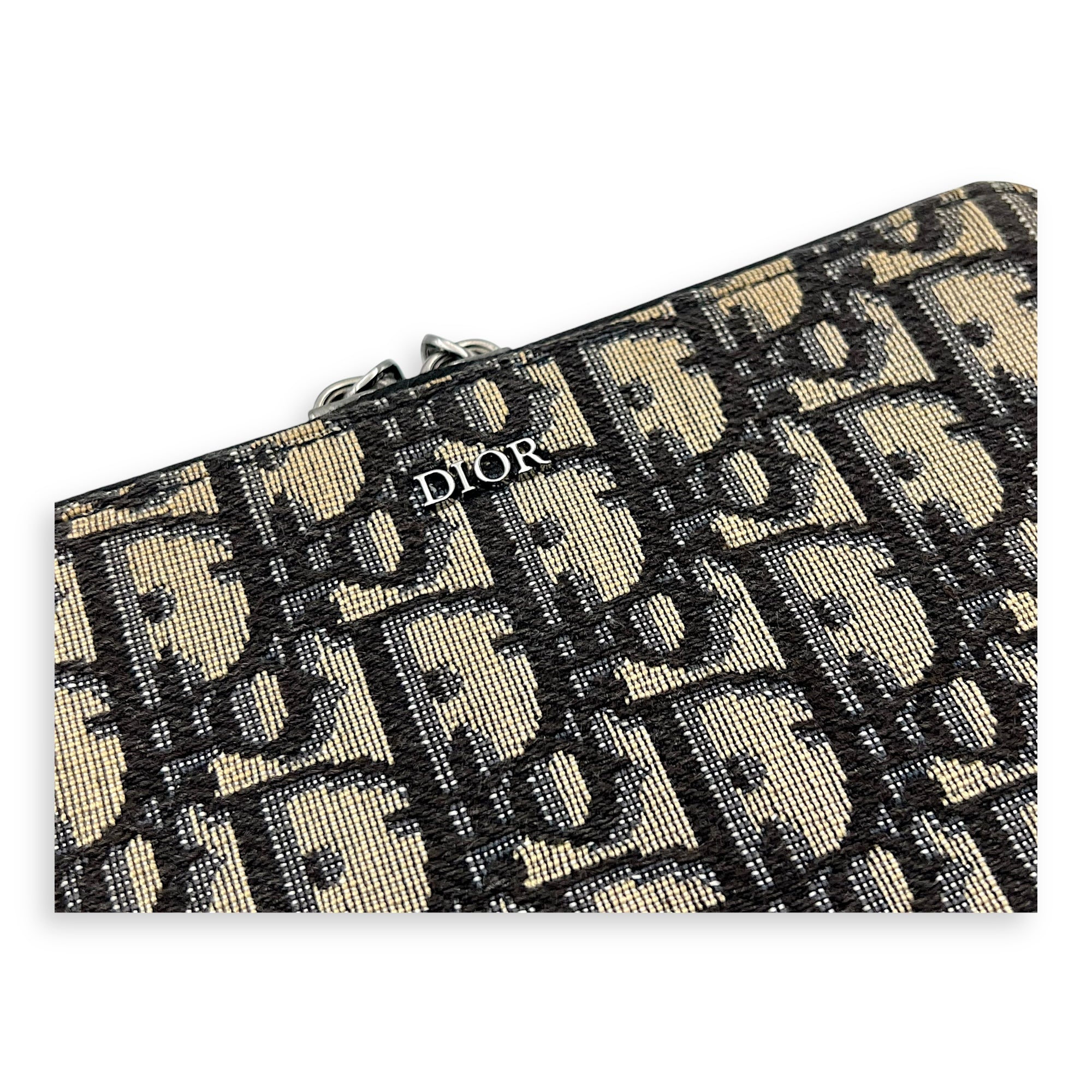 Christian Dior Oblique Mini Blue Camera Bag in Jacquard, Silver hardware_6