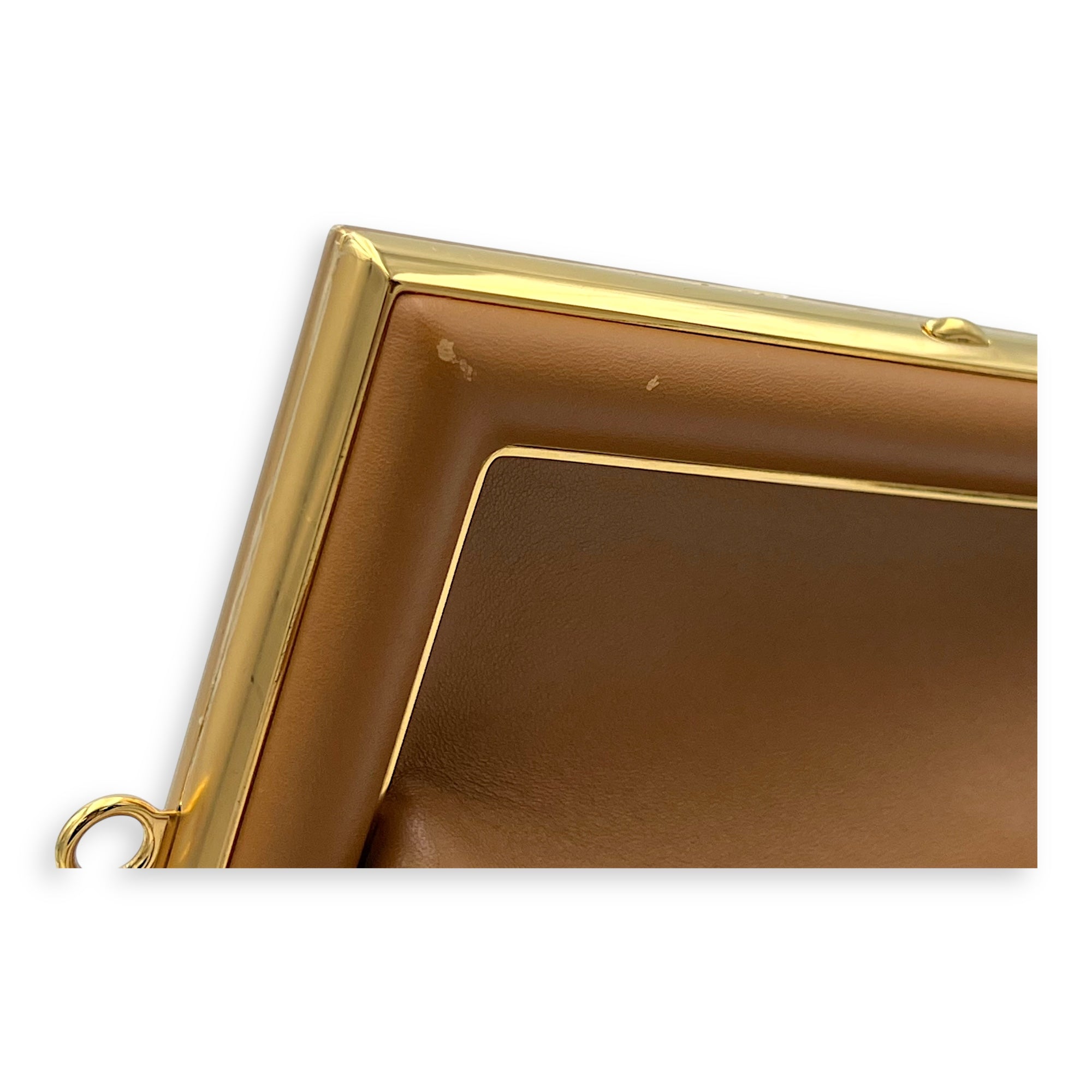 Fendi First Clutch Brown in Calfskin, Gold hardware_6