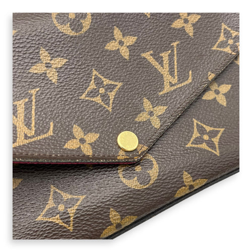 Louis Vuitton Felicie Wallet On Chain Brown in Monogram Coated Canvas, Gold hardware_6