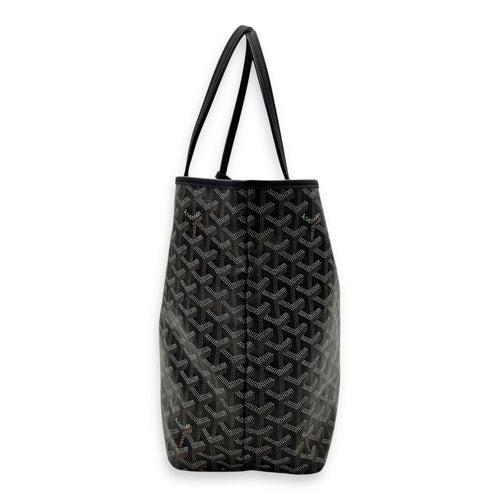 Goyard Saint Louis Tote Bag PM Black in Coated Canvas, Silver hardware_3