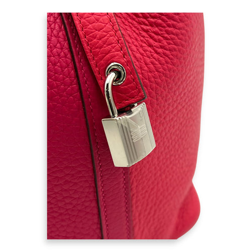 Hermès Picotin Mexican rose/ rouge de coeur in Clemence, Palladium hardware_6